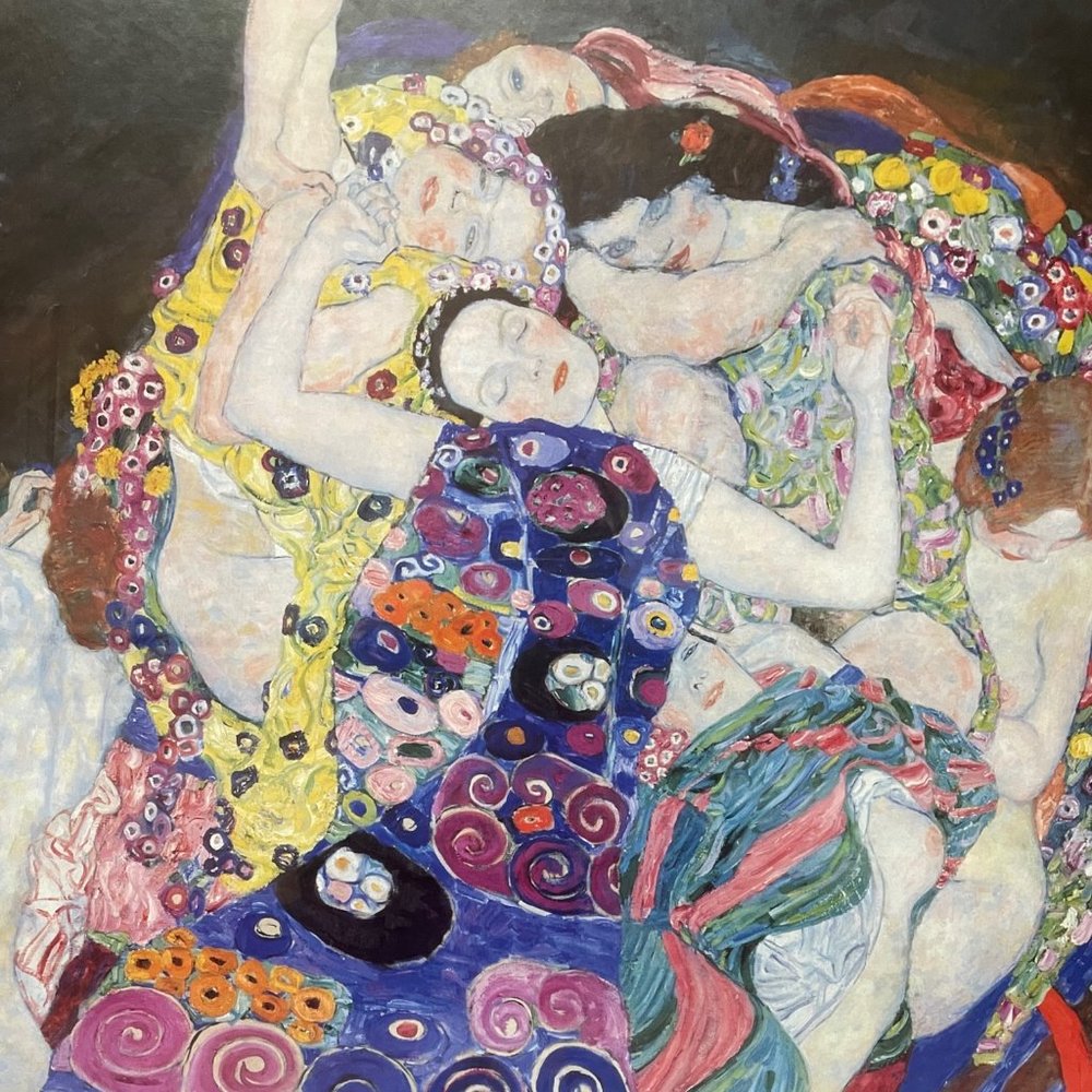 Vintage Gustav Klimt's "The Maiden" Painting with Frame!